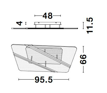 Plafoniera patrata aurie Souma 95 cm, iluminare LED 96W, design modern lux, 9545296 - Novaluce [5]