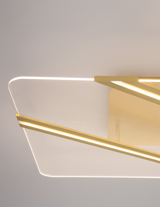 Plafoniera patrata aurie Souma 95 cm, iluminare LED 96W, design modern lux, 9545296 - Novaluce [2]