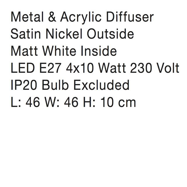 Plafoniera patrata diverse culori Sisko 36x36/46x46 cm, din metal, 866602 - Novaluce [18]