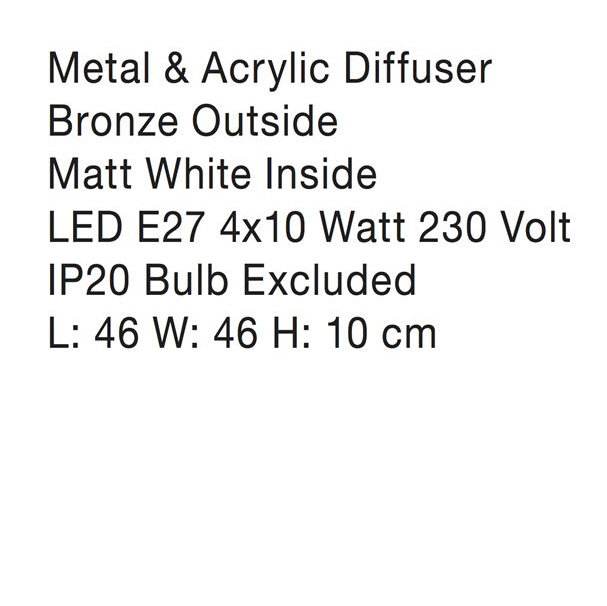 Plafoniera patrata diverse culori Sisko 36x36/46x46 cm, din metal, 866602 - Novaluce [13]