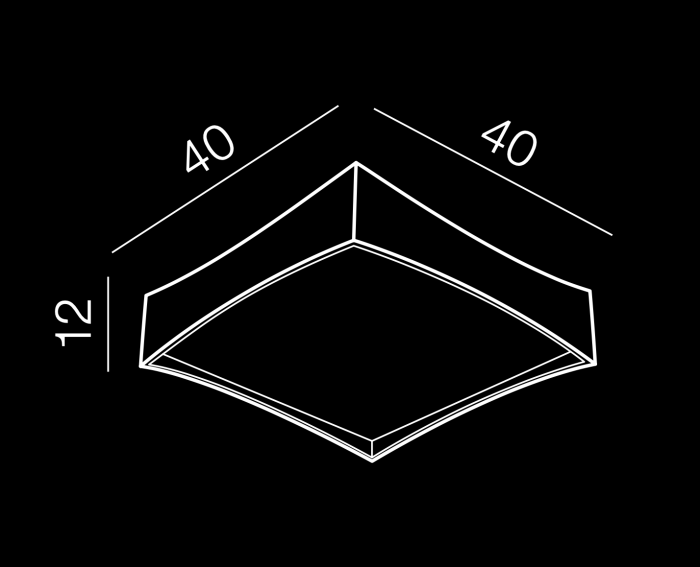 Plafoniera patrata neagra dimabila LED Negen 40x40 cm design modern, otel/acril, AZ 2624 - Azzardo [2]