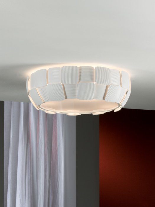 Plafoniera premium rotunda alba Nandi Ø 46 cm placute policarbonat, 124011 - Schuller [3]