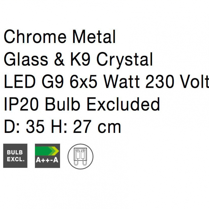 Plafoniera premium rotunda eleganta Akio, Ø 35 cm, baza metal cu elemente din sticla, 9180892 - Novaluce [9]