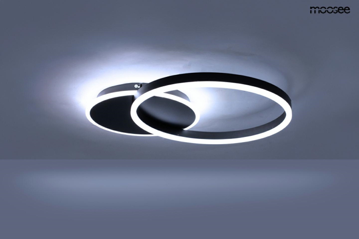 Plafonieră Rings 2 55x40x7,5 cm, Negru - Moosee [4]