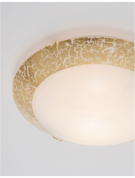 Plafoniera rotunda alb-argintiu/auriu Kian, Ø 40 cm, din sticla, 9112041 - Novaluce [4]