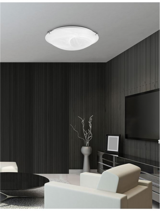 Plafoniera rotunda alba Laur Ø 30/40 cm din sticla, 605801 - Novaluce [3]