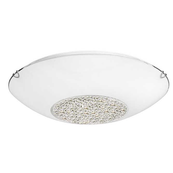 Plafoniera rotunda alba Malita din sticla cu cristale, diverse dimensiuni, 6311801 - Novaluce [2]