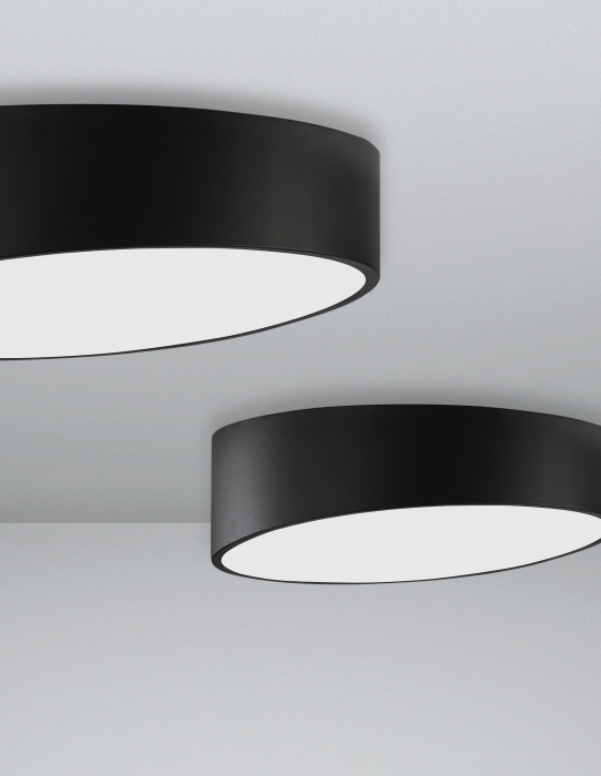 Plafoniera rotunda alba/neagra in unghi Linos Ø40/50 cm, metal si acril, 9111261 - Novaluce [5]