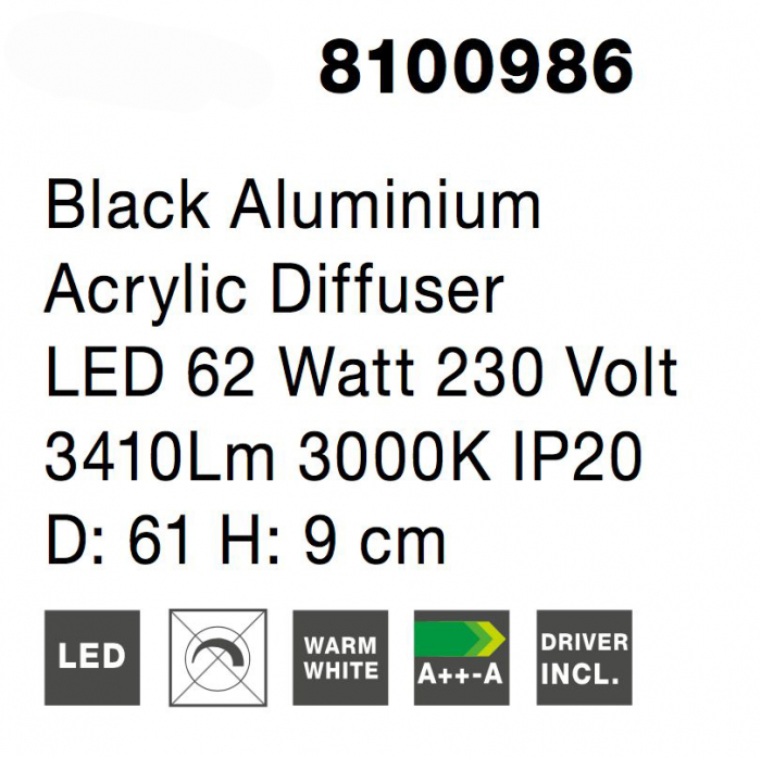 Plafoniera rotunda alba/neagra LED Anat 41/51/61 cm, design modern minimalist, 8100984 - Novaluce [13]