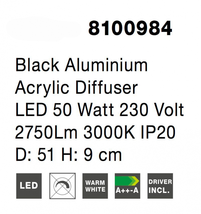Plafoniera rotunda alba/neagra LED Anat 41/51/61 cm, design modern minimalist, 8100984 - Novaluce [14]