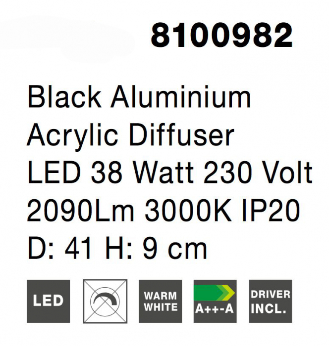 Plafoniera rotunda alba/neagra LED Anat 41/51/61 cm, design modern minimalist, 8100984 - Novaluce [15]