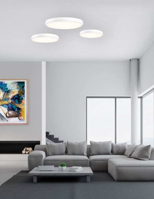 Plafoniera rotunda alba/neagra LED Anat 41/51/61 cm, design modern minimalist, 8100984 - Novaluce [4]