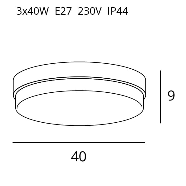 Plafoniera rotunda alba/neagra Mariko Ø 40 cm metal/sticla opal, IP44, C0194 - Maxlight [4]