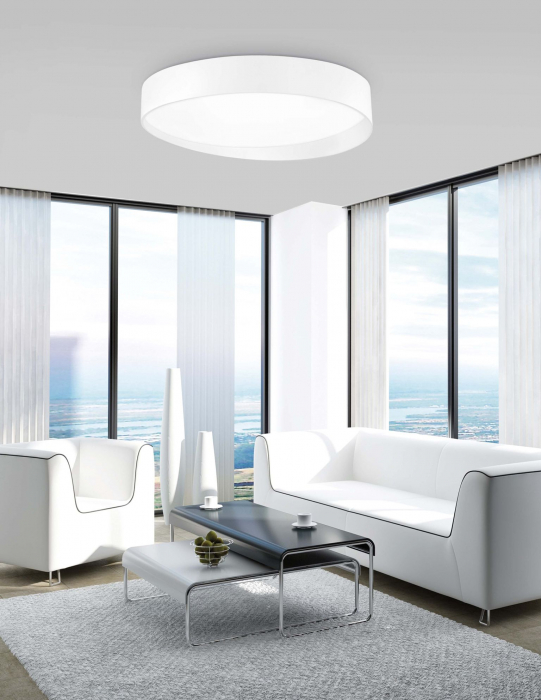 Plafoniera rotunda alba Venus Ø40/50/80 cm din aluminiu, inaltime asimetrica, 71045003 - Novaluce [10]
