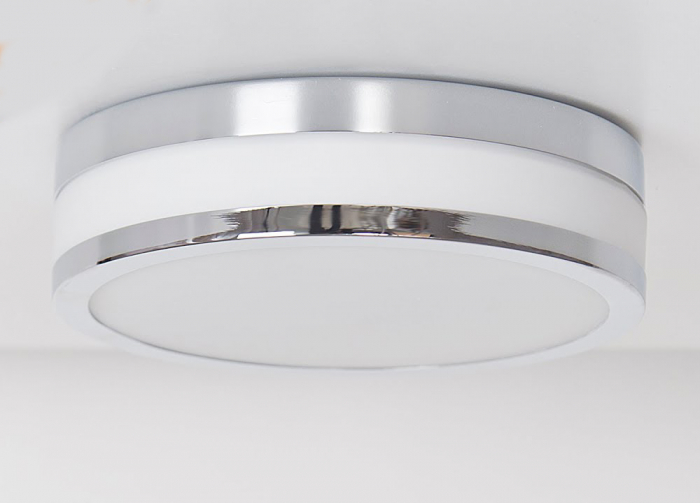 Plafoniera rotunda baie LED Sivan 22/30 cm, detalii metalice crom, sticla alba, AZ 2066 - Azzardo [5]