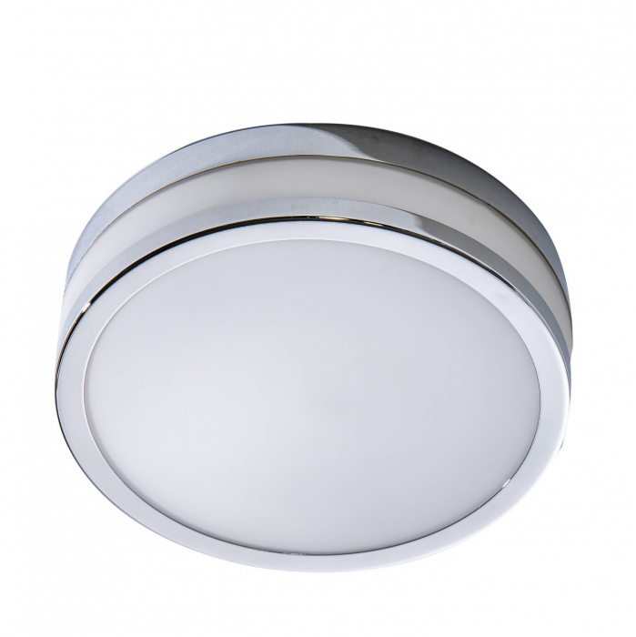 Plafoniera rotunda baie LED Sivan 22/30 cm, detalii metalice crom, sticla alba, AZ 2066 - Azzardo [2]