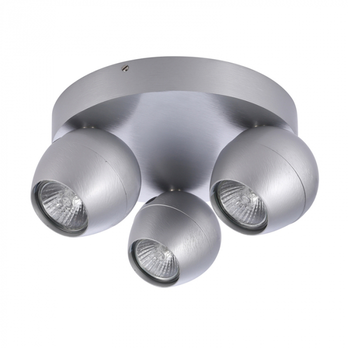 Plafoniera rotunda cu 3 spoturi lumina reglabile Drest Ø21 cm, metal alb/gri, abajur rotund, AZ 1255 - Azzardo [3]