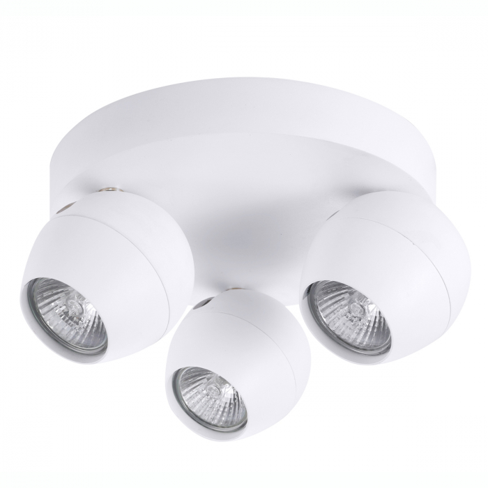 Plafoniera rotunda cu 3 spoturi lumina reglabile Drest Ø21 cm, metal alb/gri, abajur rotund, AZ 1255 - Azzardo [2]