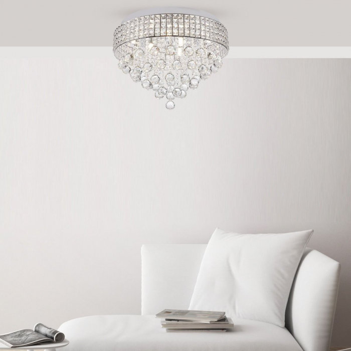 Plafoniera rotunda cu cristale CAPRI Ø40 cm stil glam, sticla transparenta/metal, 003064-011587 - Zumaline [2]