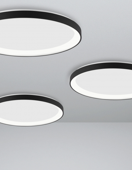 Plafoniera rotunda dimabila LED alba/neagra Naye 38/48/58 cm, design minimalist, 9853672 - Novaluce [10]