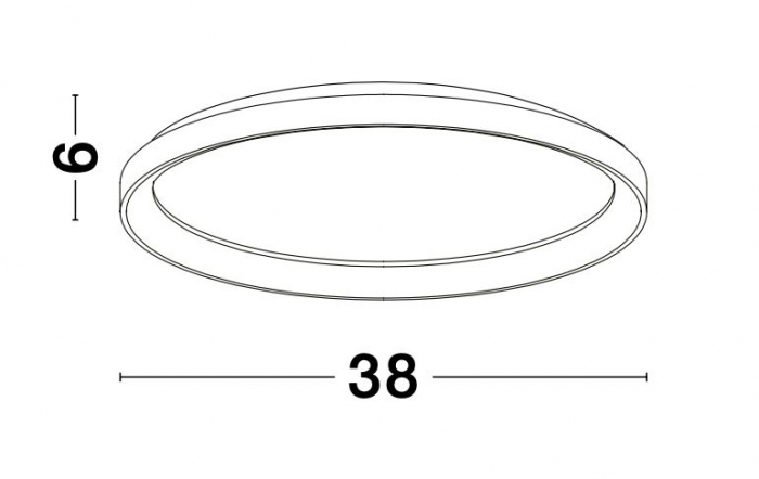 Plafoniera rotunda dimabila LED alba/neagra Naye 38/48/58 cm, design minimalist, 9853672 - Novaluce [6]