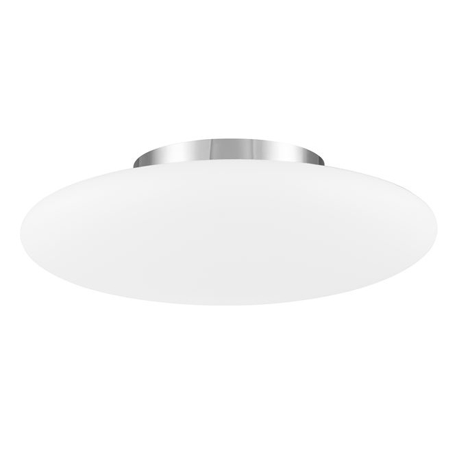 Plafoniera rotunda din sticla alba Zora Ø 42/50/60 cm, metal cromat, 620441 - Novaluce [10]