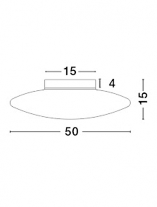 Plafoniera rotunda din sticla alba Zora Ø 42/50/60 cm, metal cromat, 620441 - Novaluce [7]
