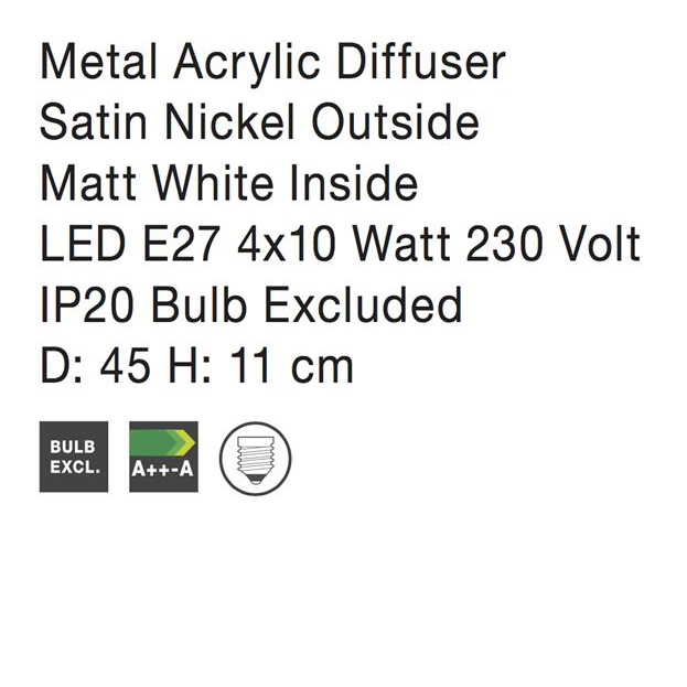 Plafoniera rotunda diverse culori Dima Ø 45/50 cm, din metal, 8218402 - Novaluce [18]