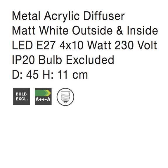 Plafoniera rotunda diverse culori Dima Ø 45/50 cm, din metal, 8218402 - Novaluce [14]