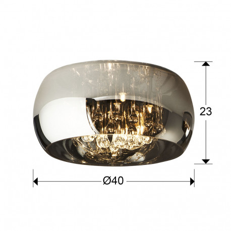 Plafoniera dimabila rotunda lux crom Paloma Ø 40/50 cm, din sticla, stil Murano, cu telecomanda, 507939D - Schuller [3]