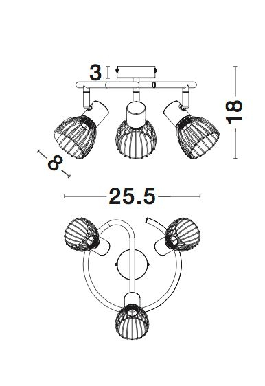 Plafoniera rotunda neagra cu 3 surse de lumina Jema, din metal, 770012 - Novaluce [3]