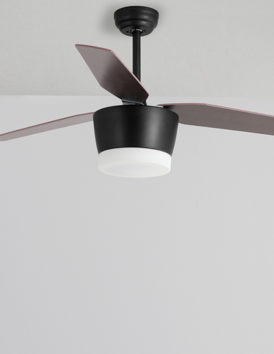 Plafoniera ventilator LED alb/maro Hema, baza din otel, lame din lemn, inaltime reglabila, 5260261 - Novaluce [11]