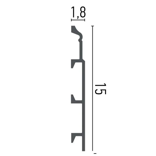 Plinta decorativa din polimer rigid HCR510 - 15x1.8x200 cm [2]