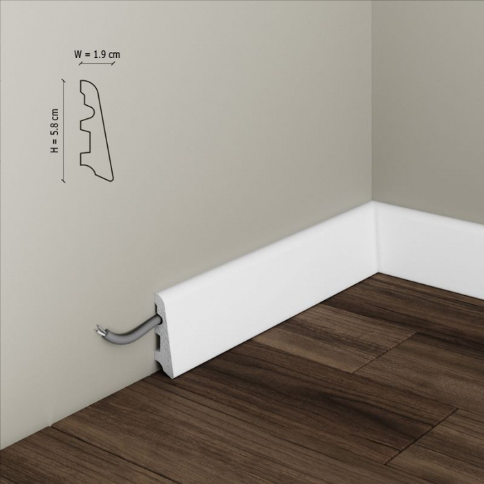 Plinta decorativa din polimer rigid S16 - 5.8x1.8x200 cm [2]