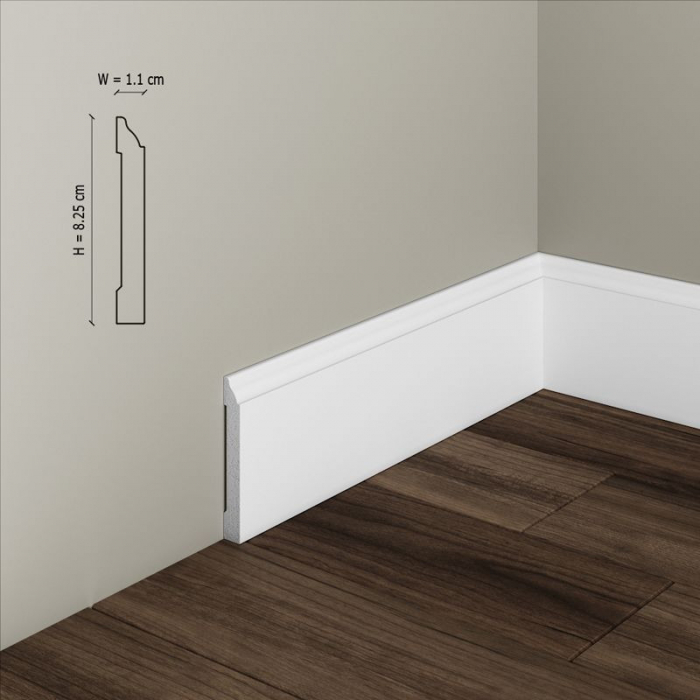 Plinta decorativa din polimer rigid S17 - 8.2x1.1x200 cm [2]
