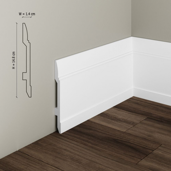 Plinta decorativa din polimer rigid S24 - 14.8x1.4x200 cm [3]