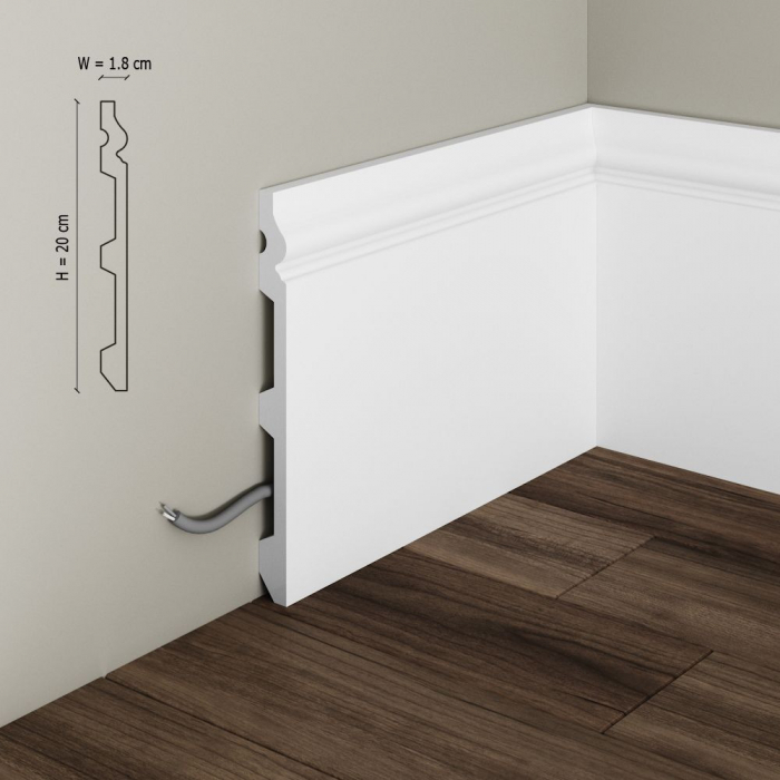 Plinta decorativa din polimer rigid S27 - 20x1.8x200 cm [2]
