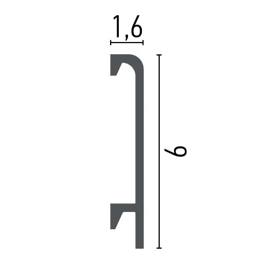 Plinta decorativa din poliuretan flexibil HCR508F - 9x1.6x244 cm [2]