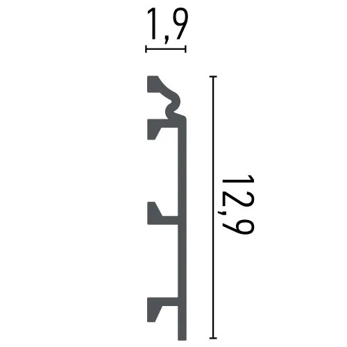 Plinta decorativa din poliuretan flexibil HCR509F - 12.9x1.9x244 cm [2]