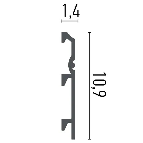 Plinta decorativa din poliuretan flexibil HCR512F - 10.9x1.4x244 cm [2]