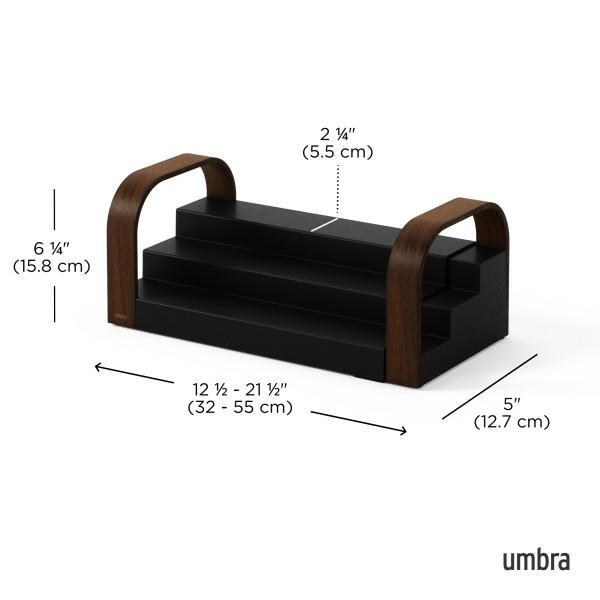 Poliță Bellwood 55x13x16 cm, 70% din Plastic Reciclat și Lemn Provenit din Surse Regenerabile Negru/Maro - Umbra [9]