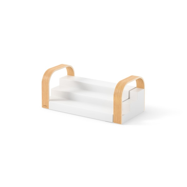 Poliță Bellwood 55x13x16 cm, 70% Plastic Provenit din Reciclare și Lemn Provenit din Surse Regenerabile Alb/Maro Deschis - Umbra [2]