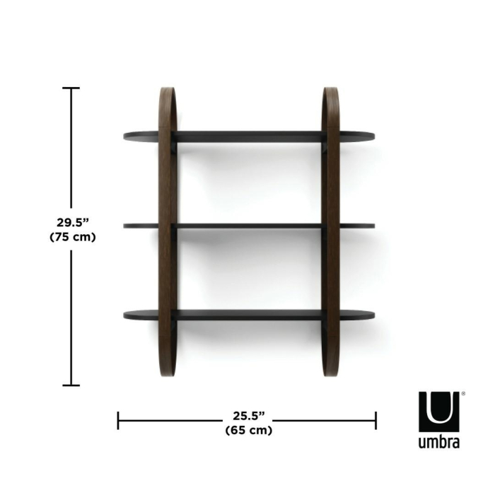 Poliță Bellwood 65x24x75 cm, Lemn Negru Nuc - Umbra [6]