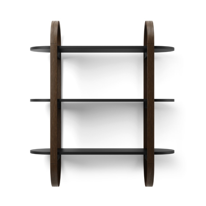 Poliță Bellwood 65x24x75 cm, Lemn Negru Nuc - Umbra [2]