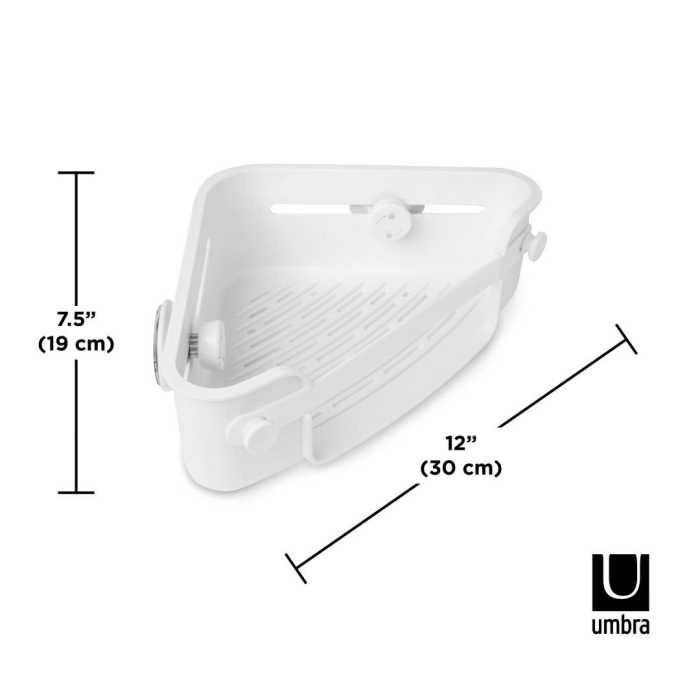 Poliță de Colț pentru Duș Flex Adhesive 30x9x19 cm, Alb - Umbra [6]
