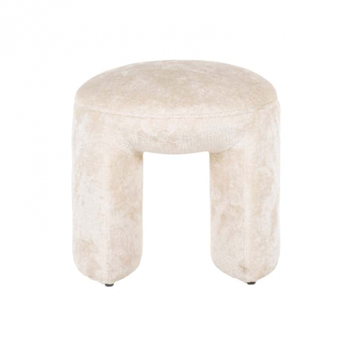 Pouffe Fargo chenille alb (Bergen 900 chenille alb), S4548 WHITE CHENILLE - Richmond Interiors [3]