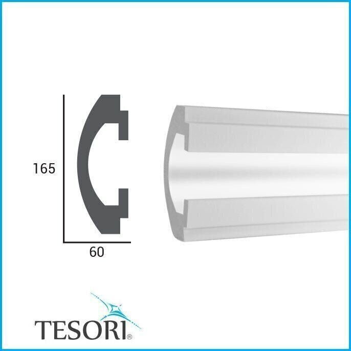 Profil pentru banda LED din polistiren extrudat acoperit cu rasina minerala KD112 - 6x16.5x115 cm [2]