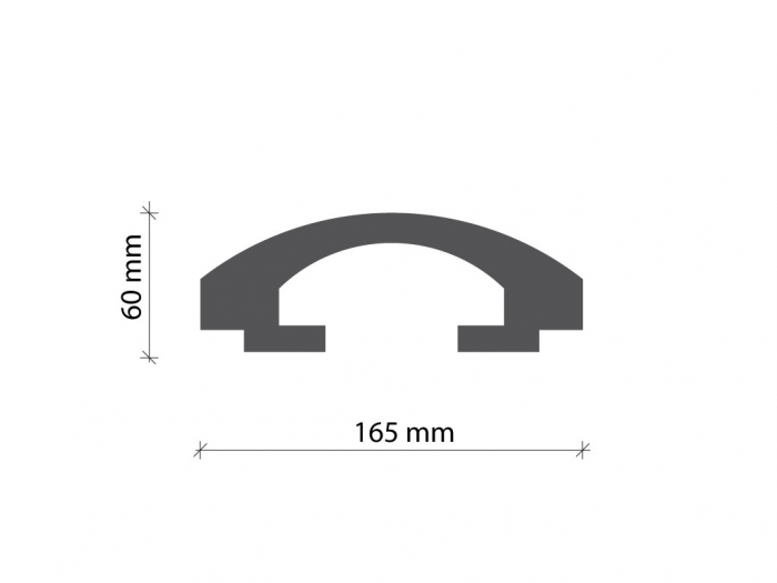 Profil pentru banda LED din polistiren extrudat acoperit cu rasina minerala KD113 - 6x16.5x115 cm [2]