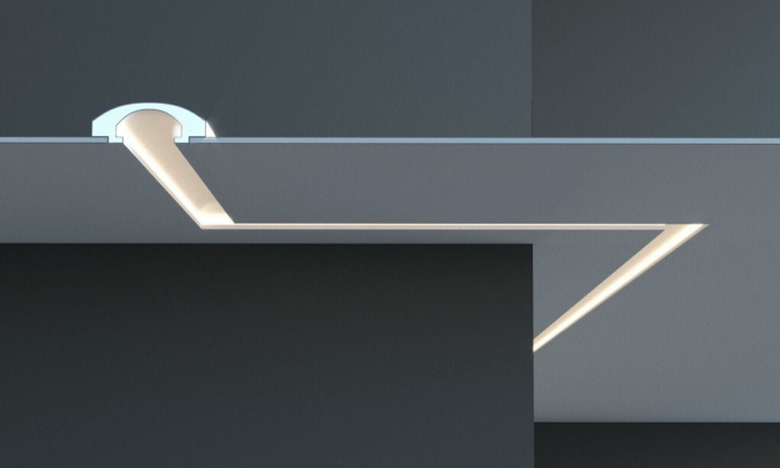 Profil pentru banda LED din polistiren extrudat acoperit cu rasina minerala KD113 - 6x16.5x115 cm [1]