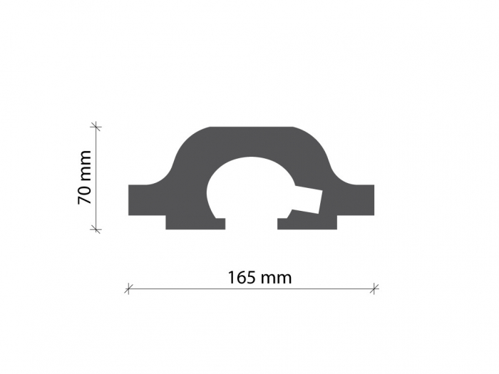 Profil pentru banda LED din polistiren extrudat acoperit cu rasina minerala KD120 - 7x16.5x115 cm [2]
